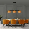 Steinhauer pendant luminaire STANG 3 flames E27 IP20, gold, black dimmable