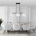 Steinhauer Pendelarmatuur STANG 3-vlams E27 IP20, zwart, wit dimbaar