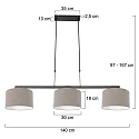 Steinhauer pendant luminaire STANG 3 flames E27 IP20, mud