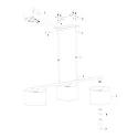 Steinhauer pendant luminaire STANG 3 flames E27 IP20, blue, black