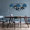 Steinhauer pendant luminaire STANG 3 flames E27 IP20, blue, black