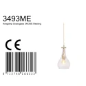 Mexlite Pendelarmatuur GRAZIOGLASS ?14cm E27 IP20, messing