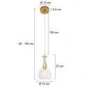 Mexlite Pendelarmatuur GRAZIOGLASS ?14cm E27 IP20, messing