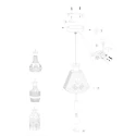 Mexlite Pendelarmatuur GRAZIOGLASS ?14cm E27 IP20, messing