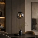 Steinhauer pendant luminaire BOLLIQUE round E27 IP20, black dimmable