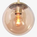 Steinhauer pendant luminaire BOLLIQUE round E27 IP20, amber, brass, black dimmable