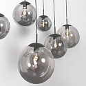 Steinhauer Pendelarmatuur BOLLIQUE 6-vlams E27 IP20, zwart dimbaar