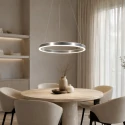 Steinhauer Pendelarmatuur RINGLUX IP20, zilver dimbaar