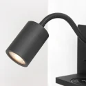 Mexlite Wandarmatuur UPROUND 1-vlams GU10 IP20, zwart 