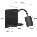 Mexlite Wandarmatuur UPROUND 1-vlams GU10 IP20, zwart 