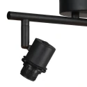 Steinhauer Plafondarmatuur BAMBUS 2-vlams E14 IP20, hout, zwart dimbaar