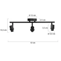 Steinhauer Plafondarmatuur BAMBUS 3-vlams E14 IP20, hout, zwart dimbaar