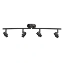 Steinhauer Plafondarmatuur BAMBUS 4-vlams E14 IP20, hout, zwart dimbaar