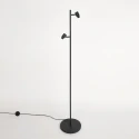 Steinhauer Staande lamp BAMBUS 2-vlams E14 IP20, hout, zwart dimbaar