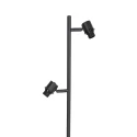 Steinhauer Staande lamp BAMBUS 2-vlams E14 IP20, hout, zwart dimbaar
