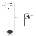 Steinhauer Staande lamp BAMBUS 2-vlams E14 IP20, hout, zwart dimbaar