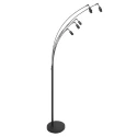 Steinhauer Staande lamp BAMBUS 5-vlams E14 IP20, hout, zwart dimbaar