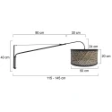 Steinhauer Wandarmatuur ELEGANT CLASSY 1-vlams E27 IP20, zwart dimbaar