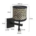 Steinhauer wall luminaire STANG IP20, dimmable