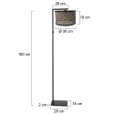Steinhauer floor lamp STANG 1 flame E27 IP20, black dimmable