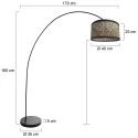 Mexlite arc luminaire SOLVA 1 flame E27 IP20, black dimmable