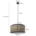 Steinhauer pendant luminaire SPARKLED LIGHT 1 flame E27 IP20, black dimmable