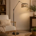 Steinhauer floor lamp PRESTIGE CHIC 1 flame E27 IP20, black dimmable