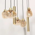 Steinhauer pendant luminaire REFLEXION 9 flames GU10 + E27 IP20, brass dimmable