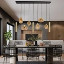 Steinhauer pendant luminaire REFLEXION 9 flames GU10 + E27 IP20, brass dimmable