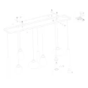 Steinhauer pendant luminaire REFLEXION 9 flames GU10 + E27 IP20, brass dimmable