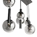 Steinhauer Pendelarmatuur BOLLIQUE 9-vlams GU10 + E27 IP20, zwart dimbaar