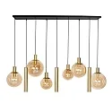 Steinhauer Pendelarmatuur BOLLIQUE 9-vlams GU10 + E27 IP20, messing dimbaar