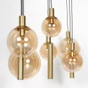 Steinhauer Pendelarmatuur BOLLIQUE 9-vlams GU10 + E27 IP20, messing dimbaar