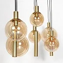 Steinhauer Pendelarmatuur BOLLIQUE 9-vlams GU10 + E27 IP20, messing dimbaar