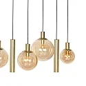 Steinhauer Pendelarmatuur BOLLIQUE 9-vlams GU10 + E27 IP20, messing dimbaar