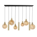 Steinhauer Pendelarmatuur BOLLIQUE 9-vlams GU10 + E27 IP20, messing dimbaar