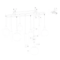 Steinhauer Pendelarmatuur BOLLIQUE 9-vlams GU10 + E27 IP20, messing dimbaar