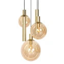 Steinhauer Pendelarmatuur BOLLIQUE 5-vlams GU10 + E27 IP20, messing dimbaar