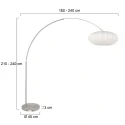 Steinhauer Booglamp LUMA NOLA 1-vlams E27 IP20, staal dimbaar