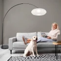 Steinhauer Booglamp LUMA NOLA 1-vlams E27 IP20, zwart dimbaar