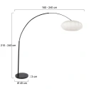 Steinhauer Booglamp LUMA NOLA 1-vlams E27 IP20, zwart dimbaar