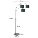 Steinhauer Staande lamp SPARKLED LIGHT E27 IP20, dimbaar