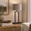 Steinhauer table lamp STANG 1 flame E27 IP20, black dimmable