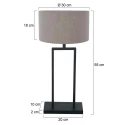 Steinhauer table lamp STANG 1 flame E27 IP20, black dimmable