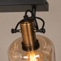 Steinhauer wall luminaire GLASLIC 2 flames, swivelling, rotatable E27 IP20, bronze, black dimmable