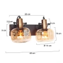 Steinhauer wall luminaire GLASLIC 2 flames, swivelling, rotatable E27 IP20, bronze, black dimmable