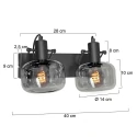 Steinhauer Wandarmatuur GLASLIC 2-vlams, draaibaar, roteerbaar E27 IP20, zwart dimbaar