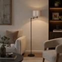 Mexlite floor lamp BELLA 1 flame E27 IP20, black dimmable