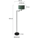 Mexlite floor lamp BELLA 1 flame E27 IP20, black dimmable