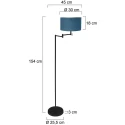 Mexlite floor lamp BELLA 1 flame E27 IP20, black dimmable